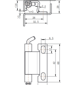 Alternative view of CL250-3 120° Compact Concealed Adjustable Hinge — Steel (White Zinc Plated) / SUS304 (Ground Finish)