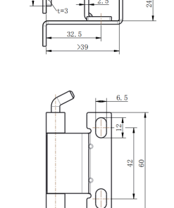 Alternative view of CL250-4 120° Compact Concealed Adjustable Hinge — Steel (White Zinc Plated) / SUS304 (Ground Finish)