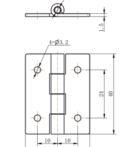Alternative view of CL253-20 32×40mm SUS304 Stainless Steel 180° Mirror Polished Ultra-Mini Butt Hinge