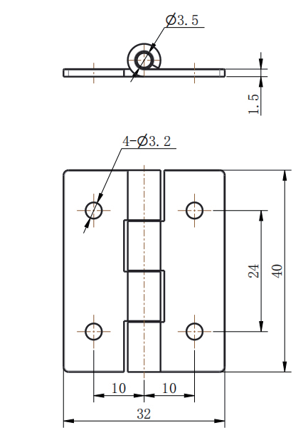 CL253-20 32×40mm SUS304 Stainless Steel 180° Mirror Polished Ultra-Mini Butt Hinge - Image 2