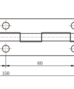 CL253-5 technical dimension drawing steel white zinc plated long continuous piano hinge 180 degree opening 6 hole mounting size specification