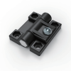 CL272 POM black adjustable damping torque hinge PC polycarbonate shaft stainless steel screw 160 degree 4-Φ4.4 mounting holes friction control for instrument enclosures medical devices electronic equipment and display panels