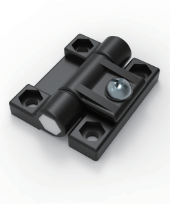 CL272 POM black adjustable damping torque hinge PC polycarbonate shaft stainless steel screw 160 degree 4-Φ4.4 mounting holes friction control for instrument enclosures medical devices electronic equipment and display panels