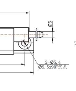 CL275-2 technical dimension drawing steel SUS304 concealed hinge 90 degree opening countersunk mounting hole and U-channel size specification