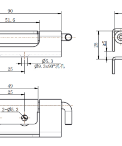 Alternative view of CL283-2A 90mm SUS304 Stainless Steel 120° Grinding Polished Lift-Off Hinge with Countersunk Flush Mounting