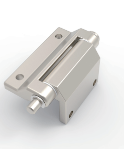 CL293 steel sand spray nickel plated 116mm 90 degree heavy duty concealed hinge 4-Φ8.1 mounting holes Φ10 pivot pin retaining ring for thick 10mm door panels 12mm door frames heavy electrical cabinets machinery enclosures and industrial equipment