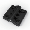 CL295-1 black PA nylon polyamide heavy duty butt hinge SUS304 stainless steel pin 180 degree 64x64mm 4-Φ6.5 Φ13.5x90 countersunk holes for electrical cabinets machinery enclosures outdoor equipment and chemical processing enclosures