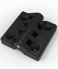 CL295-1 black PA nylon polyamide heavy duty butt hinge SUS304 stainless steel pin 180 degree 64x64mm 4-Φ6.5 Φ13.5x90 countersunk holes for electrical cabinets machinery enclosures outdoor equipment and chemical processing enclosures
