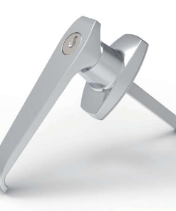 MZ312-3 series zinc alloy bright chrome plated IP65 quarter turn L handle industrial cabinet lock screw mounting MZ312-3 with lock core MZ312-4 without lock core MZ312-4A-R MZ312-4A-L with padlock facility 90 degree rotation for electrical cabinets distribution boxes server racks and machinery enclosures