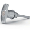 MZ314-1 series zinc alloy bright chrome plated IP65 quarter turn T handle industrial cabinet lock 60mm T-bar MZ314-1 with lock core C8 shaft MZ314-2 without lock core MZ314-1M MZ314-2M M10 threaded shaft 90 degree rotation customizable length for electrical cabinets distribution boxes server racks and machinery enclosures