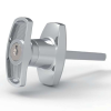MZ314-3 series zinc alloy bright chrome plated IP65 quarter turn T handle industrial cabinet lock screw mounting 60mm T-bar MZ314-3 with lock core C8 shaft MZ314-4 without lock core MZ314-3M MZ314-4M M10 threaded shaft 90 degree rotation customizable length for electrical cabinets distribution boxes server racks and machinery enclosures