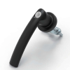 MZ320-1 PA nylon polyamide black quarter turn L handle industrial cabinet lock zinc alloy lock core M10 threaded steel shaft C8 flat 69.5mm adjustable pressure plate left right hand compatible for electrical cabinets distribution boxes machinery enclosures and chemical processing enclosures