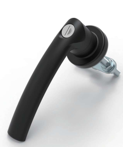 MZ320-1 PA nylon polyamide black quarter turn L handle industrial cabinet lock zinc alloy lock core M10 threaded steel shaft C8 flat 69.5mm adjustable pressure plate left right hand compatible for electrical cabinets distribution boxes machinery enclosures and chemical processing enclosures