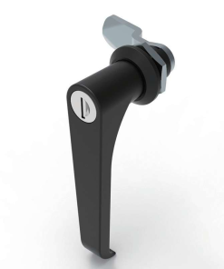 MZ324 series zinc alloy SUS powder coated black IP54 quarter turn industrial cabinet lock L shaped handle MZ324-1 T shaped handle MZ324-2 with without lock core zinc alloy stainless steel 8 variants 90 degree rotation B type cam square cutout for electrical cabinets distribution boxes server racks and machinery enclosures
