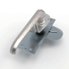 MZ841-1 SUS304 stainless steel brushed quarter turn industrial cabinet lock connecting rod mechanism padlock facility steel cam base plate support white zinc plated 90 degree rotation B8 shaft lock panel door plate assembly for heavy electrical cabinets large machinery enclosures and outdoor industrial equipment