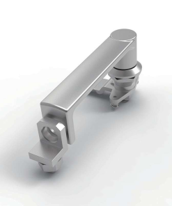 MZ868-1B SUS304 stainless steel wire polished brushed IP54 quarter turn L handle industrial cabinet lock integrated hook latch 110mm handle B type cam shaft Φ8 t=4mm square cutout 20.1mm 90 degree rotation left right hand for electrical cabinets distribution boxes machinery enclosures food processing and medical equipment