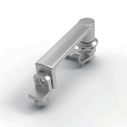 MZ868-1B SUS304 stainless steel wire polished brushed IP54 quarter turn L handle industrial cabinet lock integrated hook latch 110mm handle B type cam shaft Φ8 t=4mm square cutout 20.1mm 90 degree rotation left right hand for electrical cabinets distribution boxes machinery enclosures food processing and medical equipment