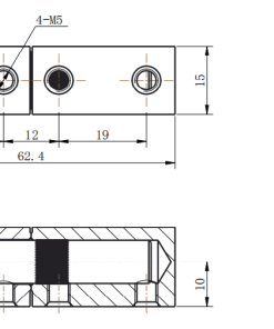 CL203-7 dimension technical drawing with 4-M5 internal threaded mounting holes