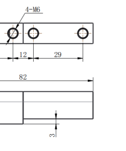 CL204-3B dimension drawing with 3mm offset step and 4-M6 internal threaded mounting holes