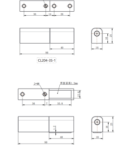 CL204-3S dimension drawing CL204-3S-1 screw type CL204-3S-2 welding type