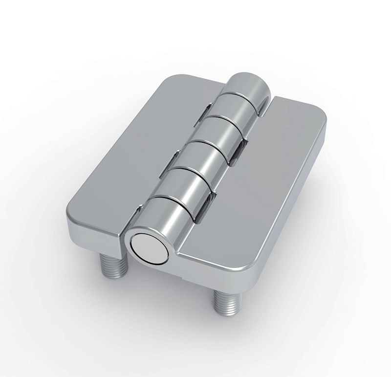 CL209-1 zinc alloy embedded M6 stud butt hinge bright chrome plated SUS304 pin industrial cabinet hinge