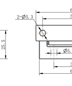 CL219-6 technical dimension drawing 66mm enclosed type removable 180° swing equipment hinge