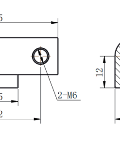CL222 technical dimensional drawing 45mm small enclosed split removable 180° swing equipment hinge