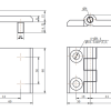 CL226-4A and CL226-4 dimension drawing offset zinc alloy hinge 180° opening countersunk hole vs M8 stud mounting size specification