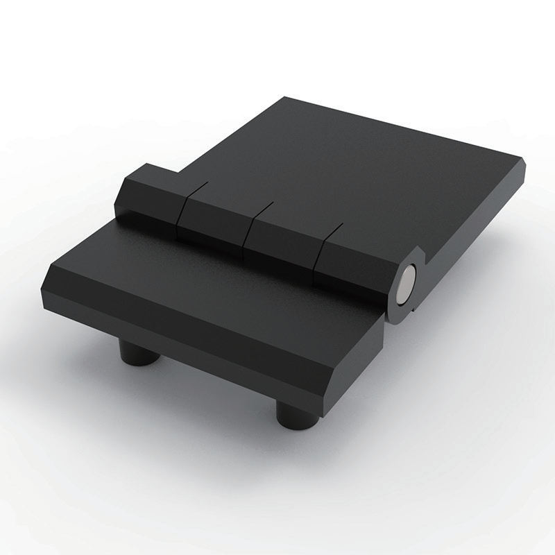 CL226-4A black powder coated offset zinc alloy 180 degree industrial hinge with M8 embedded studs staggered panel equipment pivot hinge