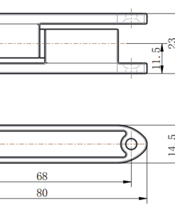 CL231-1 technical dimension drawing zinc alloy removable lift-off hinge 180° opening mounting size specification