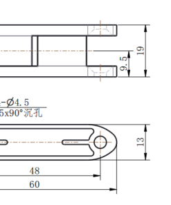 CL231-2 technical dimension drawing zinc alloy removable lift-off split hinge 180 degree opening size and cabinet installation specification