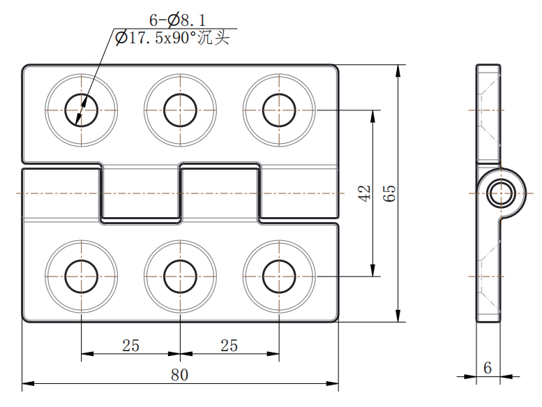 CL233-2 80×65mm Zinc Alloy 180° Heavy-Duty Butt Hinge with Black Powder Coating - Image 2