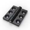 CL233-3 black powder coated zinc alloy 65x55mm 180 degree heavy duty butt hinge with 6 countersunk holes and steel pin for industrial electrical cabinets and machinery enclosures
