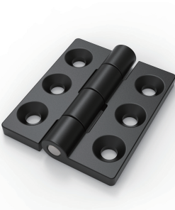 CL233-3 black powder coated zinc alloy 65x55mm 180 degree heavy duty butt hinge with 6 countersunk holes and steel pin for industrial electrical cabinets and machinery enclosures