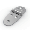 CL238-1 SUS304 ground stainless steel 99x40mm 180 degree oval butt hinge with 6 countersunk holes 2.5mm thin plate for electrical cabinets and instrument enclosures