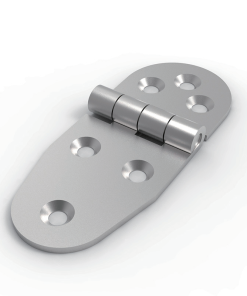 CL238-1 SUS304 ground stainless steel 99x40mm 180 degree oval butt hinge with 6 countersunk holes 2.5mm thin plate for electrical cabinets and instrument enclosures
