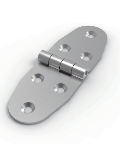 CL238-2 SUS304 ground stainless steel 118x40mm 180 degree symmetrical oval butt hinge with 6 countersunk holes 2.5mm thin plate for electrical cabinets and instrument enclosures