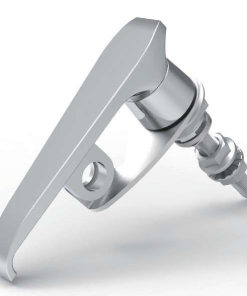Alternative view of MZ312-1M Series Zinc Alloy Bright Chrome Plated IP65 Quarter-Turn L-Handle Industrial Cabinet Lock — M10 Threaded Shaft