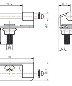 Alternative view of CL103-1 White Zinc Plated Steel Cabinet Lift Off Hinge