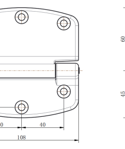Alternative view of CL108-2 Black Powder Coated Steel Cabinet Hinge