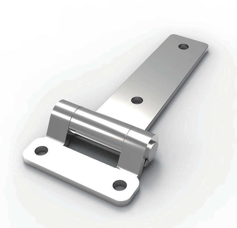 CL127-1 mirror polished stainless steel long arm strap hinge product photo