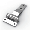 CL127-2 mirror polished stainless steel bent long arm strap hinge product photo