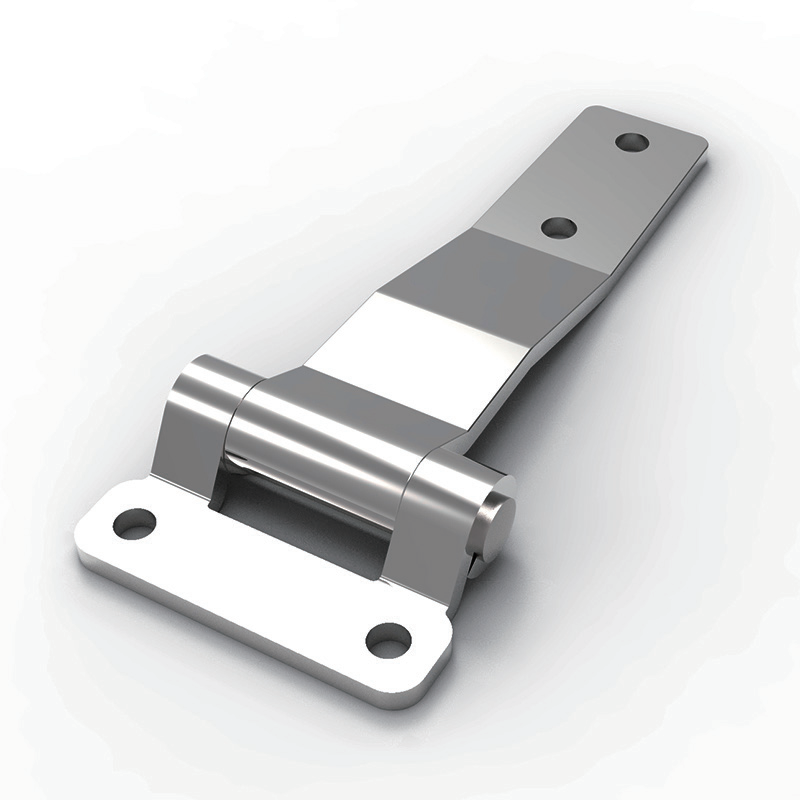 CL127-2 mirror polished stainless steel bent long arm strap hinge product photo