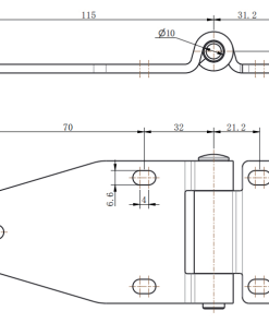 CL127-4 Grinding Polished Stainless Steel 180° Triangular Strap Hinge