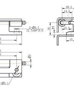 Alternative view of CL130-2 / CL130-2S 90 Degree Limited Lift-off Cabinet Hinge