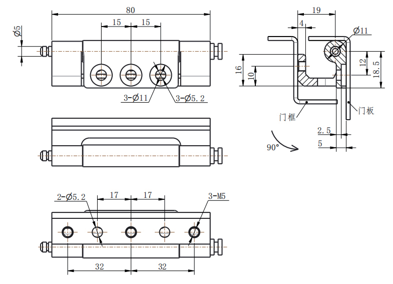 CL132-2 Stainless Steel 90 Degree Limited Lift-off Cabinet Hinge - Image 2