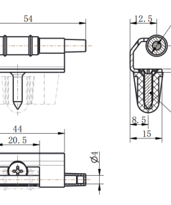 Alternative view of CL139 White Zinc Plated Steel Concealed Detachable Lift-off Cabinet Hinge