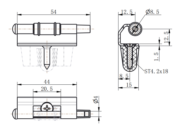 CL139 White Zinc Plated Steel Concealed Detachable Lift-off Cabinet Hinge - Image 2