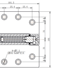 Alternative view of CL158-4 Wire Polished Stainless Steel Spring Auto-Reset Butt Hinge