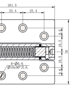 CL158-5 stainless steel compact self-closing hinge technical dimension drawing